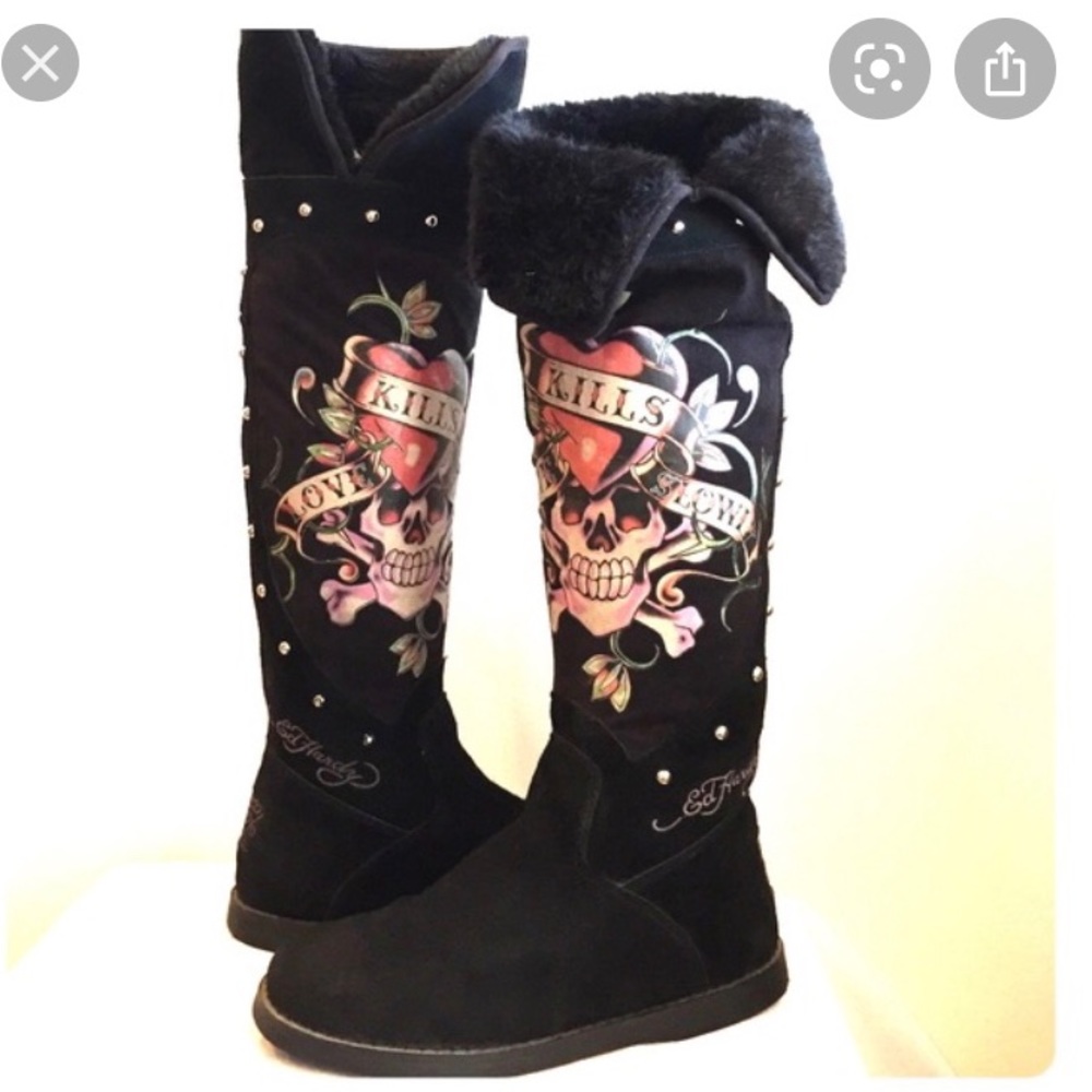 Ed Hardy Love Kills Slowly Boots
